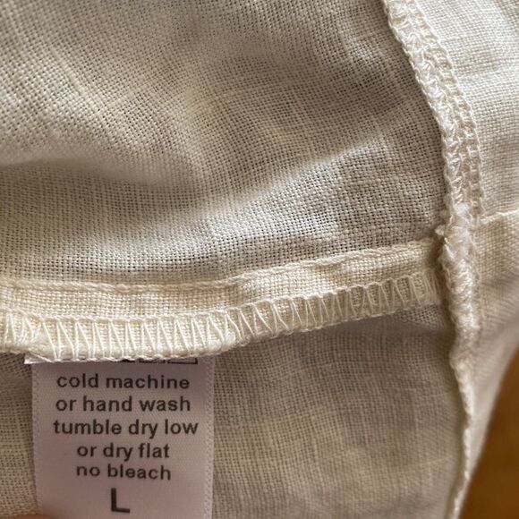 Black Crane NWT linen 1/2 length sleeve blouse cream color - Picture 5 of 5